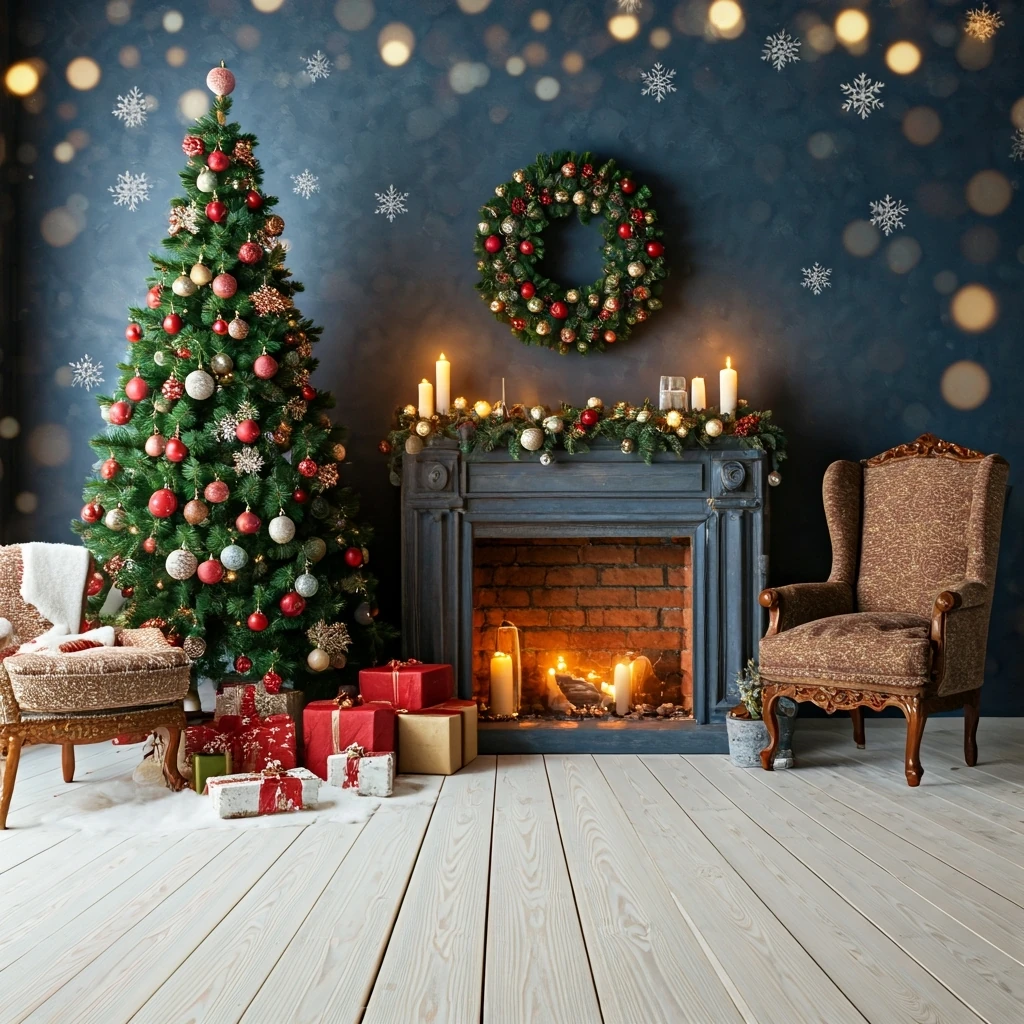 Fondo 2: nieve y paisaje invernal